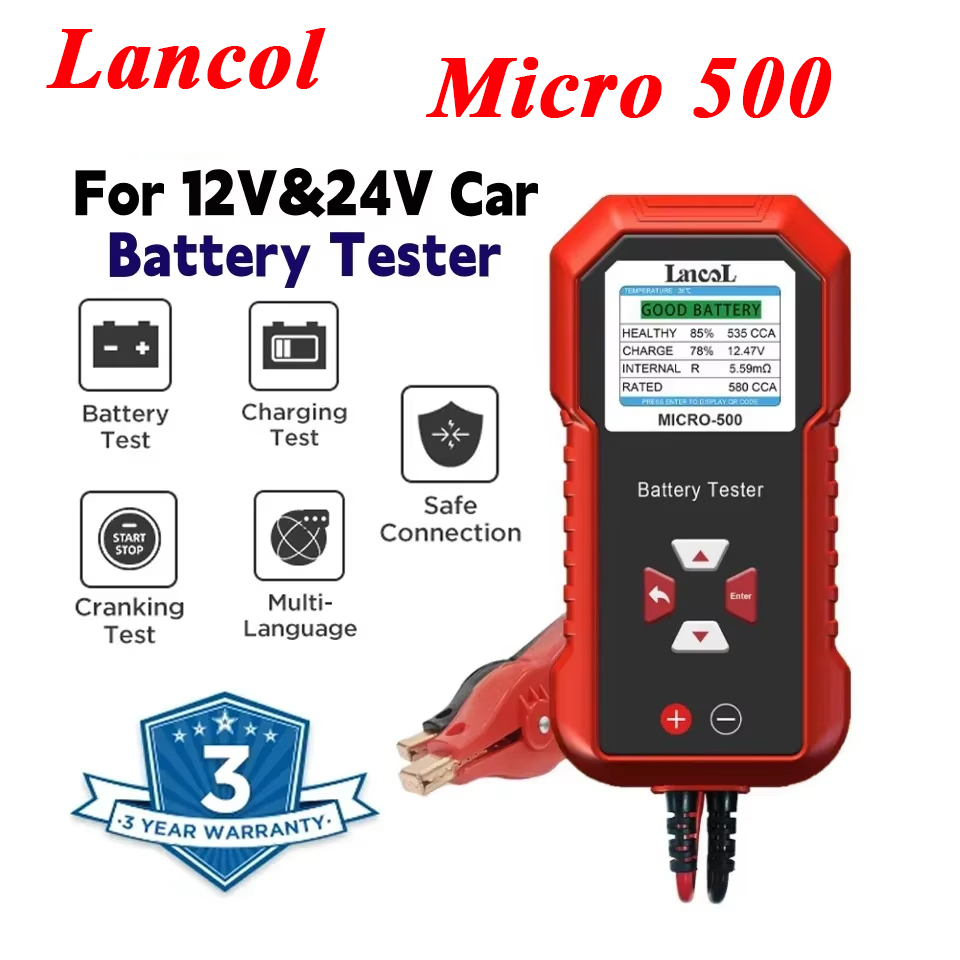 Battery Load Tester - Lancol Micro 500 12 В 24