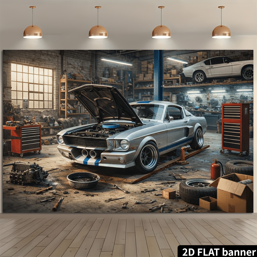 2D-футляр с изображением ретро – обзор и цена Auto Repair Shop Background