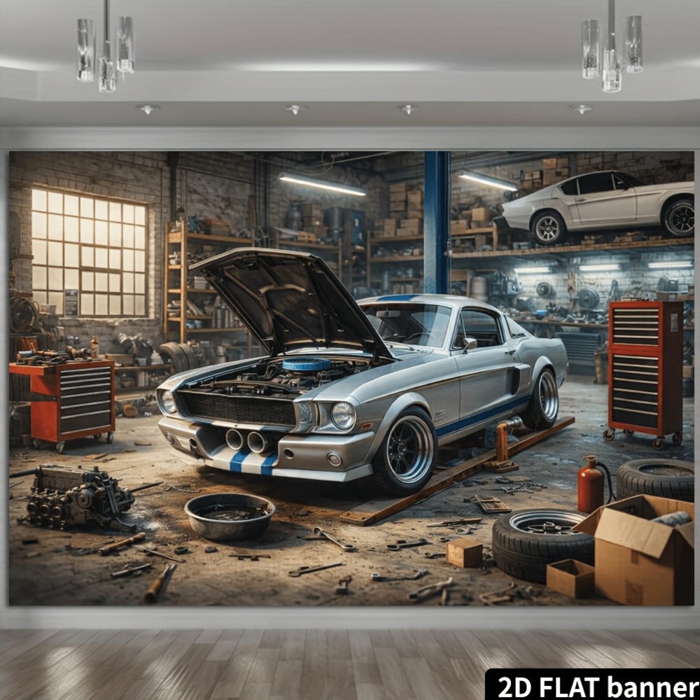 2D-футляр с изображением ретро – обзор и цена Auto Repair Shop Background