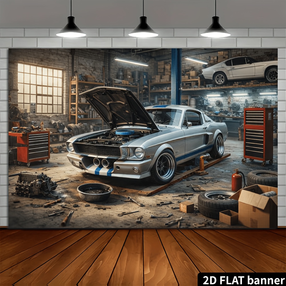 2D-футляр с изображением ретро – обзор и цена Auto Repair Shop Background