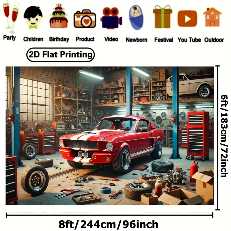 Классический гаражный фон для  – обзор и цена Auto Repair Shop Background
