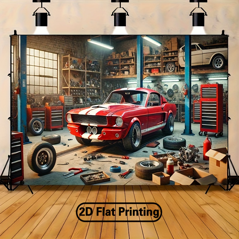 Классический гаражный фон для  – обзор и цена Auto Repair Shop Background
