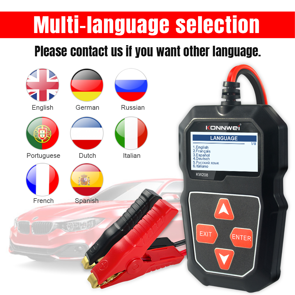KONNWEI KW208 Профессиональный – обзор и цена Battery Load Tester